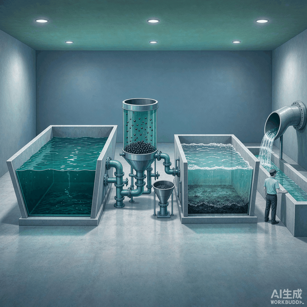 nZVI industrial wastewater reduction treatment process flow: pre-acidification-reaction-precipitation