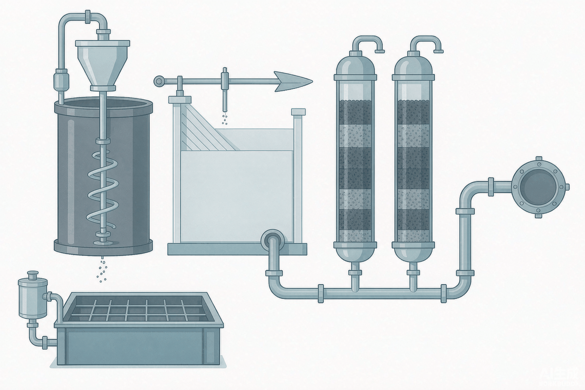 Process flow diagram of four-stage cascade defluorination for fluoride-containing wastewater