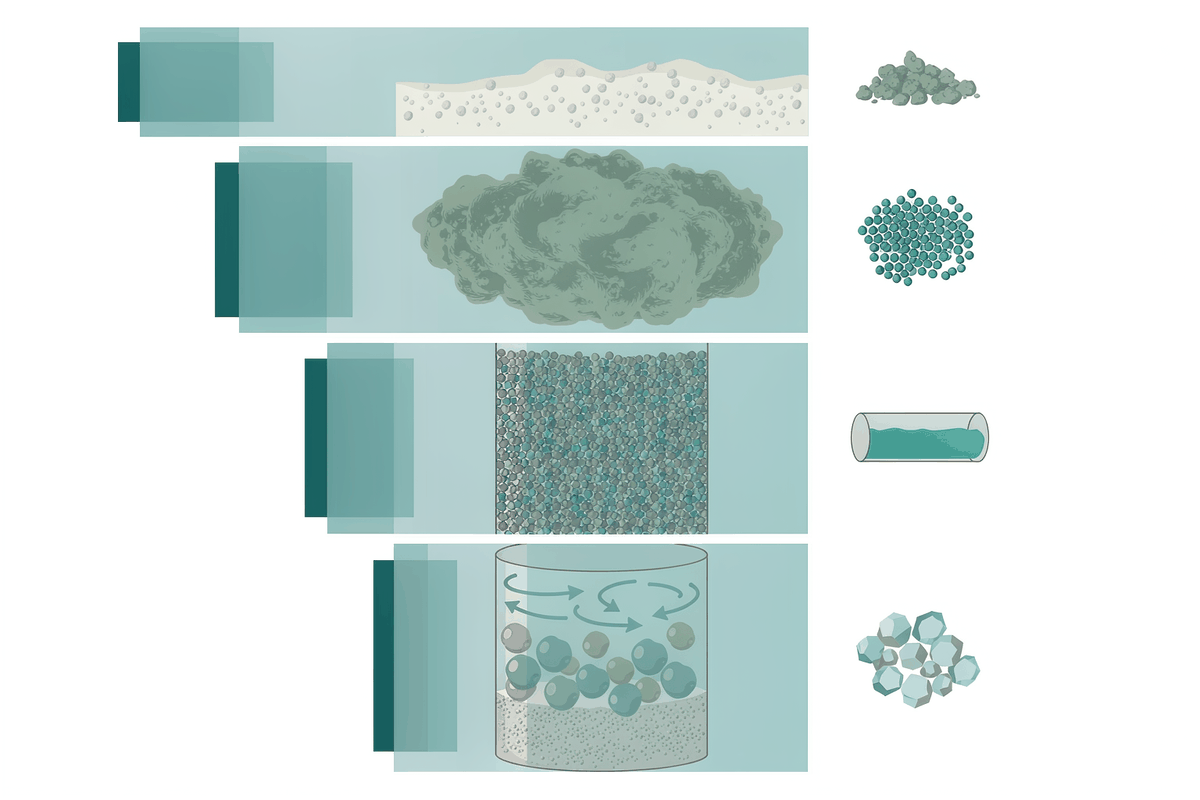 Schematic comparison of effluent fluoride concentration and by-products of four defluorination technologies