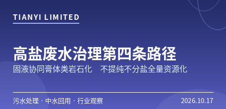 【中国大陆】高盐废水治理“第四条路径”浮出水面　固液协同膏体类岩石化实现不提纯、不分盐、全量资源化